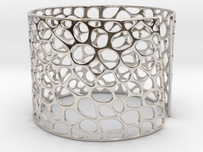 Voronoi Bracelet (Sizes S M L) #unique in Rhodium Plated Brass: Medium