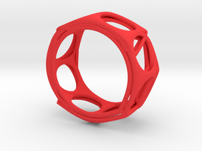 Voronoi Alphabet Bracelet (001) in Red Processed Versatile Plastic