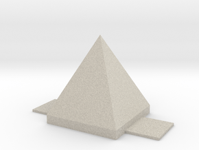 Pyramid: with base (no holes) in Natural Sandstone