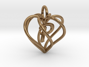 My Heart is Yours pendant, Initial P in Natural Brass