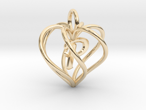 My Heart is Yours pendant, Initial P in 14k Gold Plated Brass