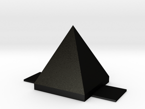 Pyramid: with base (no holes) in Matte Black Steel
