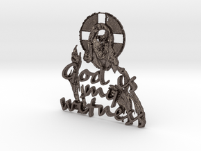 God Is My Witness Pendant in Polished Bronzed Silver Steel