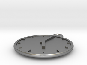 Clock Keychain - Five O' Clock in Natural Silver