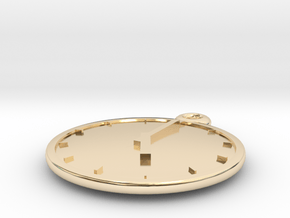 Clock Keychain - Five O' Clock in 14k Gold Plated Brass