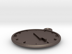 Clock Keychain - Four Twenty in Polished Bronzed Silver Steel