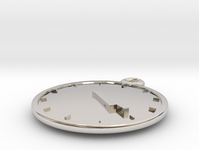 Clock Keychain - Four Twenty in Rhodium Plated Brass