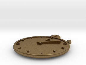 Clock Keychain - Stopwatch in Natural Bronze