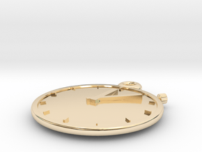 Clock Keychain - Stopwatch in 14k Gold Plated Brass