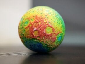 Topographic Moon in Full Color Sandstone