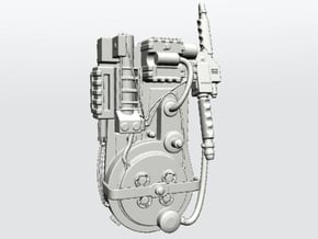 Ghostbusters Proton Pack in White Natural Versatile Plastic: 28mm