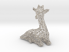 Giraffe wire frame in Rhodium Plated Brass: Extra Small