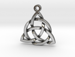 Triquetra Celtic Knot Good Luck Pendant  in Natural Silver