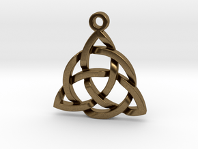 Triquetra Celtic Knot Good Luck Pendant  in Natural Bronze