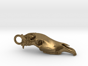 horse cranium pendant - 37mm in Natural Bronze