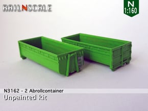 2 Abrollcontainer (N 1:160) in Tan Fine Detail Plastic