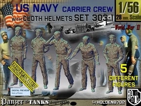1/56 USN Carrier Deck Crew Set303-1 in Tan Fine Detail Plastic