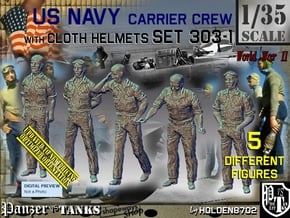 1/35 USN Carrier Deck Crew Set303-1 in Tan Fine Detail Plastic