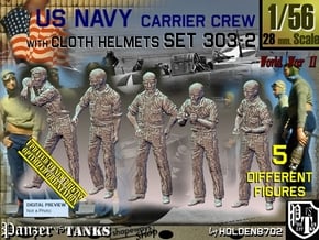 1/56 USN Carrier Deck Crew Set303-2 in Tan Fine Detail Plastic