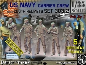 1/35 USN Carrier Deck Crew Set303-2 in Tan Fine Detail Plastic