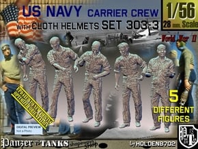 1/56 USN Carrier Deck Crew Set303-3 in Tan Fine Detail Plastic