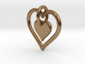 Interlocking heart - custom initial in Natural Brass (Interlocking Parts)