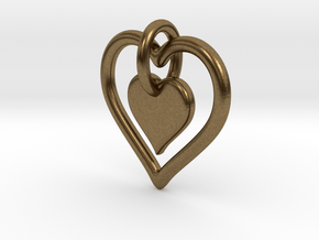 Interlocking heart - custom initial in Natural Bronze (Interlocking Parts)
