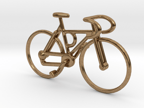 Racing Bicycle Pendant in Natural Brass