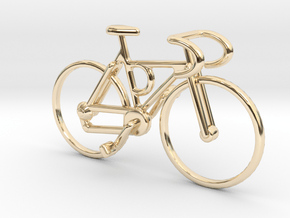 Racing Bicycle Pendant in 14k Gold Plated Brass