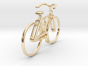 Bicycle Pendant in 14k Gold Plated Brass