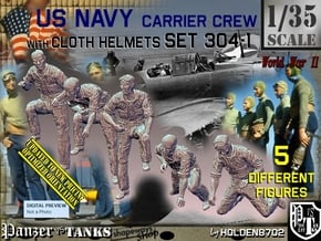 1/35 USN Carrier Deck Crew Set304-1 in Tan Fine Detail Plastic
