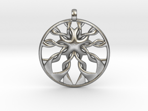 Roots Pendant in Natural Silver
