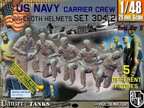 1/48 USN Carrier Deck Crew Set304-2 in Tan Fine Detail Plastic
