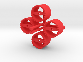 Zwillingsreifen Adapter in Red Processed Versatile Plastic