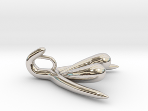 1/4-scale Clitoris Pendant with 2x4mm hole in Platinum