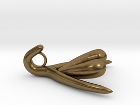 3/8-scale Clitoris Pendant with 4mm hole in Natural Bronze