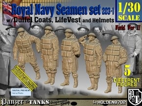 1/30 Royal Navy D-Coat+Lifevst Set203-1 in White Natural Versatile Plastic