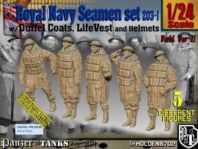 1/24 Royal Navy D-Coat+Lifevst Set203-1 in White Natural Versatile Plastic