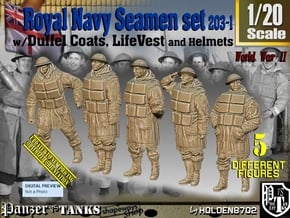 1/20 Royal Navy D-Coat+Lifevst Set203-1 in White Natural Versatile Plastic