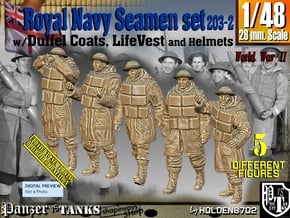1/48 Royal Navy D-Coat+Lifevst Set203-2 in Smooth Fine Detail Plastic