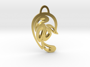 "Peacock Tail" Pendant in Polished Brass