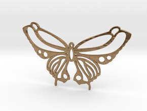 Butterfly pendant in Natural Brass