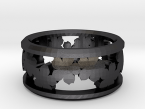 Sakura Ring in Polished and Bronzed Black Steel: 5.5 / 50.25