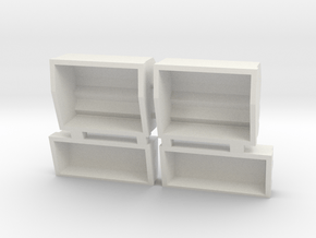 Observatory Side Boxes  in White Natural Versatile Plastic