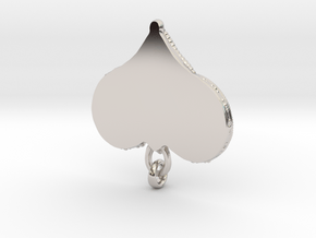Interlocking Knot Heart Pendant in Rhodium Plated Brass