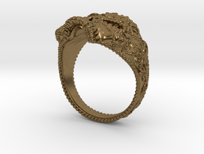 Filigree Skull Ring in Natural Bronze: 6 / 51.5