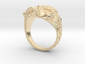 Filigree Skull Ring in 14k Gold Plated Brass: 6 / 51.5