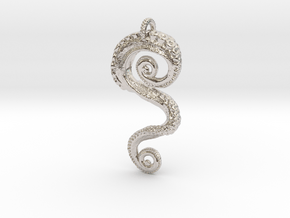Tentacle Pendant in Rhodium Plated Brass