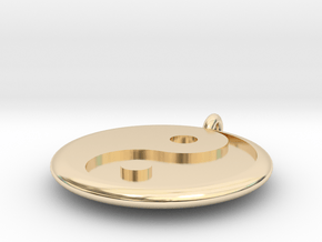 Yin Yang Pendant in 14k Gold Plated Brass