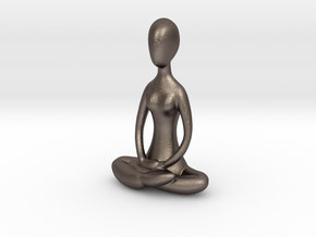 Yoga Lotus  in Polished Bronzed Silver Steel